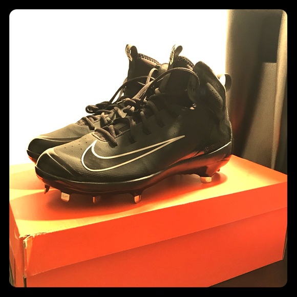Nike Alpha Huarache Baseball Cleats Black Sz 10 - Picture 1 of 4